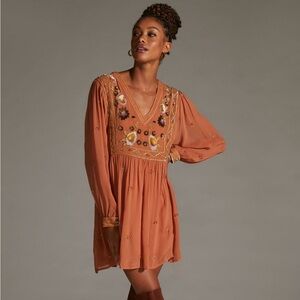 ANTHROPOLOGIE LET ME BE SHEER TUNIC DRESS SIZE LARGE